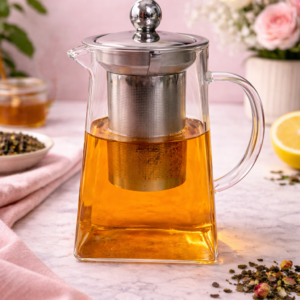 Square Up Your Sip! Modern Glass Teapot