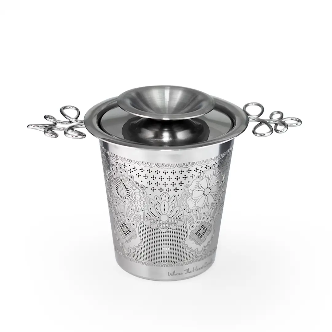 Charis Engraved Tea Infuser (Silver) - Image 4